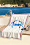 Crab Themed Marine Beach Towel-Mediterranean Style Blue Cream Pool Sea Quick Drying Microfiber Towel - 2