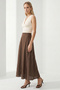 تنورة ميدي عادية من الكتان مع سحاب خلفي مخفي وحزام مطاطي - 2