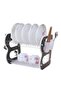 DubaiGallery B Design 2 Layer Dish Drying Stand Dish Rack with Drain Tray Bowl Storage Rack Plate Organizer - 2