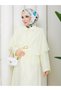 Cape Detailed Blouse & Skirt Tulle Modal Hijab Set Rc9055 - 7