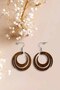 Women's Walnut Bohemian Handmade Natural Wood Earrings with Anti-Allergic Steel Hooks - 4