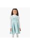 Round Neck Long Sleeves Knee Length Dress with T-shirt and Stockings