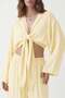 Yellow Tie-Back Blouse and Pants Women's Set - 2