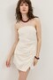 Ecru Linen Contrast Jumpsuit Dress - 4