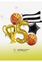 Basketball Themed Fan Party Set - Basketball Balloon - Trophy Balloon - Black and White Flag Balloon 1 Year Old