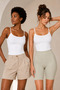 Women's 95% Natural Bamboo Flexible 2-Piece Basic Undershirt with Rope Straps - Soft Textured & Sweat-Absorbent Fabric