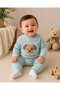 Baby Boy Set Ribbed Fabric 2 Piece Top and Bottom Set Little Buddy Embroidered Baby - 2