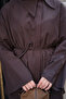 Women's Hidden Button Waist Tie Shirt Brown - 5