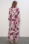 Women's Lilyum Fabric Long Hijab Dress 2593 - Dark Pink - 7