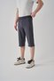 Anthracite Men's Capri Pants with Breathable Zipper and Minimal Embroidery Detail - 2