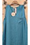 Italian Linen Dress Zero Sleeve Midi Length - 2