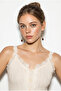 Women's Cream Lace Embroidered Button Accessory Thin Knitwear Strap Blouse Ta261005 60286342 - 4