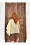 Women's Yellow Chiffon Cape Blouse Frv0195 - 5