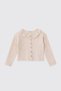Girl's Collar Detailed Ecru Knitwear Cardigan