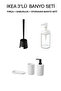 3-Piece Bathroom Set Black Toilet Brush + Storavan Bathroom Set + Soap Dispenser Bathroom Gift Set