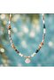 Kly-1044 Terracotta |   Natural Stone Shell Summer Necklace |   Eos Collective - 3