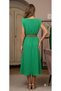 Green Padded Sleeveless Belted Waist Slim Elastic Waist Weight-Reducing Midi Length Aerobin Dress - 5