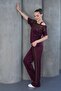 Women's High Quality Shoulder and Stone Detailed Top and Bottom Set - 3