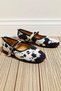 Women's Almond Toe Mary Jane Ballet Flats Cow Patterned Strappy Flat Heels Daily Casual Comfortable Modern Stylish