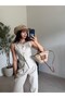 Stone Color Vest Palazzo Linen Suit - 4