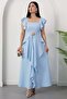 Square Neckline Shoulder and Skirt Ruffle Dress Grs4052 - 3