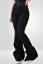 Black Low Rise V-Cut Spanish Leg Pants