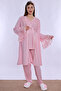 Maternity Pajama Set with Nursing Features and Robe Effortt - Pink - 8