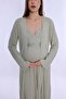 Maternity Nightgown Set with Breastfeeding Feature and Cotton Dressing Gown Effortt - Green - 7