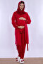 Comfortable Cut Maternity Pajama Set with Hijab and Nursing Features Effortt - Cherry - 2