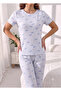 Soft Textured Women's Pajama Set Comfortable Cut Home Wear - 2