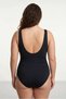 Women's Black Drawstring Detailed Oversized Swimsuit - 3