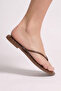 Women's Brown Flat Sole Flip-Flop Casual Sandals Comfortable Stylish Thin Strap Summer Pool Sea Beach Slippers - 3