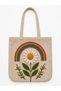 40X40 cm Digital Printed Suede Fabric Women's Shoulder Bag – Multi-Colored Patterned Daily and Beach Bag