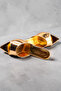 Women's Gold Pointed Toe Heeled Slippers - 4