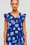 Egyptian Women's Viscose Floral Short Dress Cobalt Blue - 3