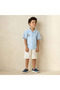 Camp Collar Short Sleeve Shirt and Shorts Set with Embroidery