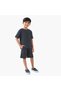 Boys T-shirt and Shorts Set with Textured Detail - Cotton - Short Sleeves - Crew Neck