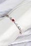 Brass Silver Color Mix Color Zircon Stone Flower Model Women's Bracelet - 3