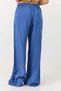 Women's Elastic Waist Side Zipper Loose Cut Seasonal Trousers Blue - 5