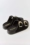 Comfortable Sole Double Buckle Open Front Slippers Black - 4