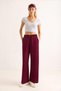 Women's Modal Fabric Wide Leg Sweatpants Burgundy