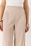 Women's Elastic Waist, Side Zipper, Loose Cut, Seasonal Trousers, Mink - 4