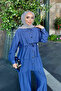 Navy Blue Tunic Pants Suit - 2