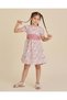 Girls White And Pink Floral Dress - 5