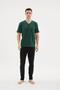 Kly 26407 Men's 100% Cotton V-Neck Half-Sleeved Plus Size Pajama Set - 2