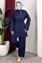 New Season Suit with Side Buttons on the Front - Navy Blue Rbz2608Y - 6