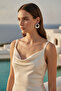 Modern White Color Oval Hollowed Hoop Brass Women Earrings - 7