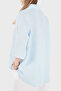 Button Detailed Classic Collar Linen Blouse Bluz 6617528 - 3