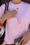 Women's Oversize T-Shirt Pink Tumbler Printed Pink – Crew Neck, Comfortable Fit, 100% Cotton - 5