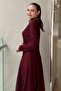 Stone Embellished Collar and Piping Detailed Guipure Dress - 3
